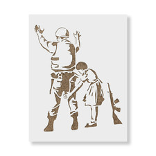 Stencil Soldier Girl Banksy -