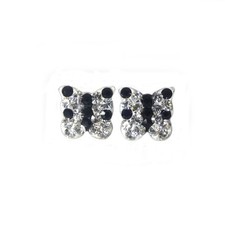 Orecchini Argento 925 da Bambina Ragazze Farfalla con Strass