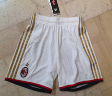 Pantaloncino Short Milan 2013/14 Adidas 4/S Nuovo Bianco Oro Balotelli Vintage