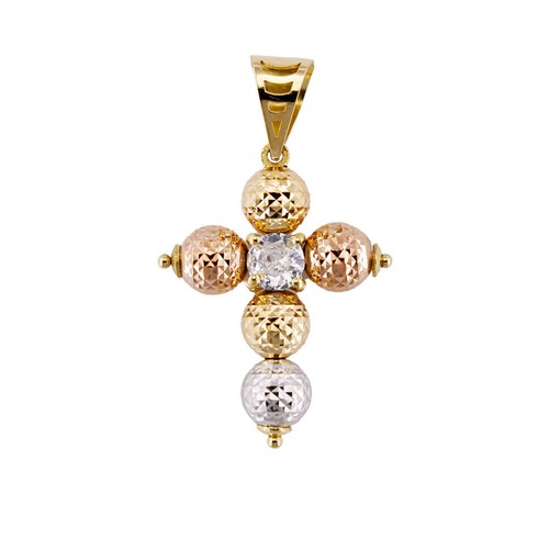 Ciondolo collana croce sfere - ciondolo,