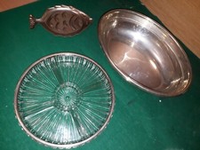 Set 3 Vassoi acciaio e vetro 