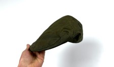 Cappello uomo vintage Barbour verde cerato cotone berretto piatto taglia 7 3/8 L 60 cm