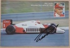 Niki Lauda McLaren 1985 foto autografa originale 