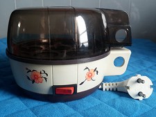 CUOCIUOVA ELETTRICO - CAPACITA 7 UOVA - VINTAGE - DECORATO CON MOTIVI FLOREALI 