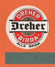 Adesivo Sticker Vintage Autocollant Aufkleber DREHER Birra alla spina Original