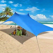 Grande Tenda Parasole Spiaggia Portatile con Aste in Alluminio Tenda Spiaggia Pa