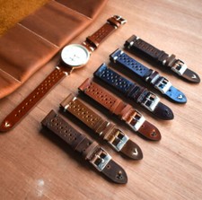 Cinturino pelle traforato testa di moro marrone nero rosso 18mm 20mm 22mm 24mm