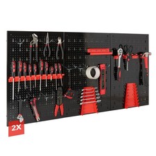 AREBOS Muro Utensili Parete dell'officina Parete Metallica Perforata 34 Parti