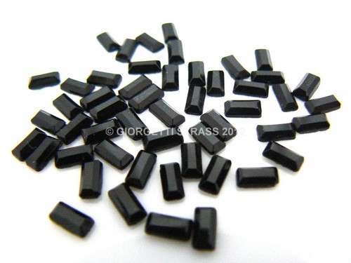 Strass rettangolo nero 50pz - strass,