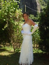 abito da sposa vintage TG 44 colore bianco panna