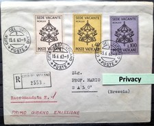 Vaticano 1963 raccomandata fdc - vaticano,