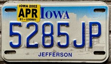 TARGA USA motocicletta IOWA targhe americane ORIGINALI moto raduno harley HD