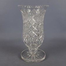 Vaso Cristallo Bohemia Molato Intaglio Stella Grande 30 cm Vintage Anni ‘60