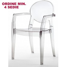 SEDIA POLTRONA IGLOO SCAB DESIGN IMPILABILE TRASPARENTE BAR RISTORANTE GIARDINO