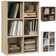 HOMCOM Mobile Libreria a 6 Cubi Moderno a Parete in Legno
