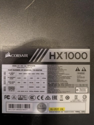 Corsair hx1000 alimentatore - corsair,