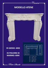 rivestimento camino focolare consolle gesso polvere di marmo MODELLO ATENE