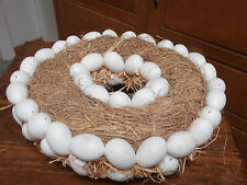 Splendido centrotavola Pasqua artigianale fatto a mano paglia fieno 26 cm unico