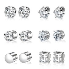 6 Paia Orecchini Magnetici