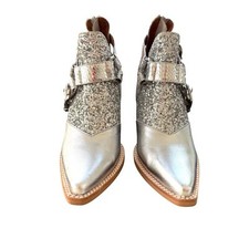 Stivali western nuovi senza scatola Jeffery Campbell X Free People Icon Calhuan argento taglia 6,5 M