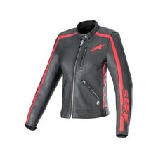 ALPINESTARS GIACCA DONNA PELLE STELLA DYNO LEATHER NERO ROSSO TG.M