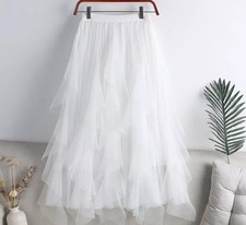 Gonna Tulle Bianca Lunga