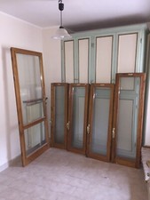 4 coppie finestre e 1 porta finestra legno castagno