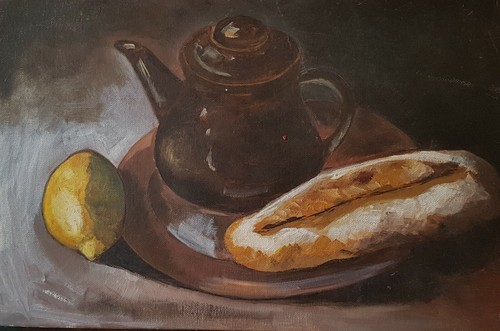 Composizione olio tela - olio,