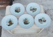  RICHARD GINORI PORCELLANA VECCHIO GINORI 5 PIATTI VELIERO E CARROZZE