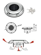 AREATORE IN ACCIAIO INOX A CELLA SOLARE CON INTERRUTTORE E DOPPIA VENTOLA - VELA