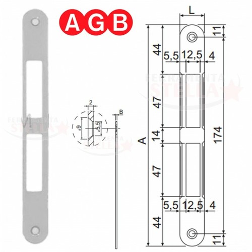 Incontro contropiastra agb - agb, x