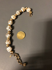 MONET, BEL BRACCIALE DORATO E IN VETRO OPALINE
