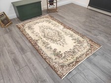 Tappeto Colori Beige, 3,9 x 6,6 Ft, Tappeto Turco Anatolico, Tappeto Soggiorno