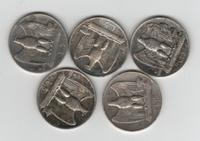 REGNO  5 LIRE  AQUILETTA  ARGENTO  lotto di 5 monete