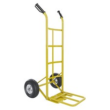 Carrello a mano portapacchi ruote 2PR portata 250 Kg in acciaio tubolare giallo