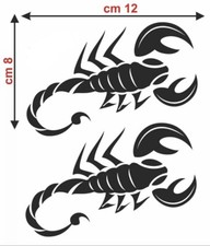 2 adesivi in vinile stickers tuning per auto moto casco camper camion SCORPIONE