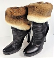 Nando Muzi stivaletti donna neri in pelle pelliccia EU 38 (US 7 1/2)