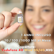 SIM IoT 1 Anno internet Vodafone, Wind, 10MB Europa, Rinnovabile, senza scadenza