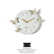 Arti e Mestieri - Orologio farfalle Battito d'Ali Cenere/Crema cm 30 in 11.81