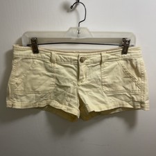 Mini pantaloncino donna vintage Y2K Hollister giallo burro vita bassa taglia 3