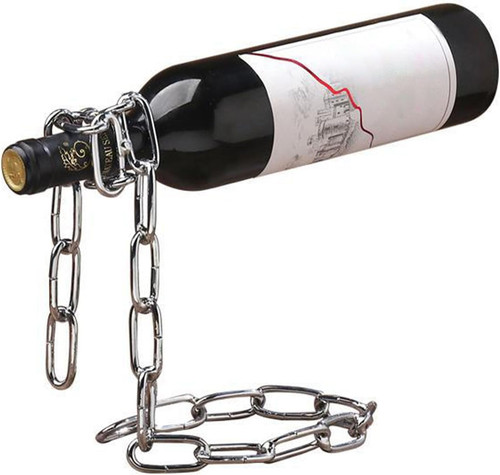 Portabottiglie vino con catena - con,
