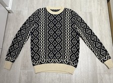 Maglione Golden Goose blu scuro e panna taglia media uomo