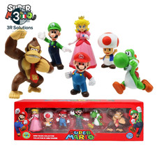 6 Pz/Set Super Mario Bros PVC Action Figure Giocattoli Bambole Modello Set Luigi