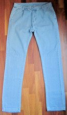 Jeans Uomo Shein Blu Chiaro Taglia S con Cerniera Bottone e Clip 4 Tasche Slim