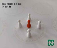 BIRILLI DA BILIARDO BIANCHI E ROSSO H. 25 MM NORDITALIA  (NO2070)