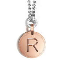 REBECCA - INIZIALE NOME ORO ROSA CON COLLANA OMAGGIO