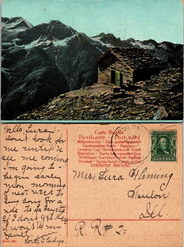 Cartolina svizzera cabina - svizzera,