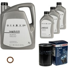 Bosch Filtro Olio 8 L VW motore 0W-30 Longlife III Fe per Audi Quattro 2.1 Turbo