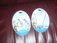 COLLANA DISNEY CUORE CONGELATO E 1 PAIO DI ORECCHINI NUOVI CON ETICHETTE