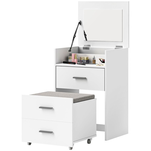 Homcom tavolo trucco - tavolo, mdf